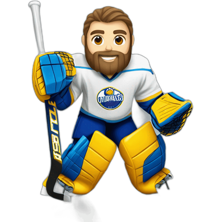 Bearded ice hockey goalie emoji