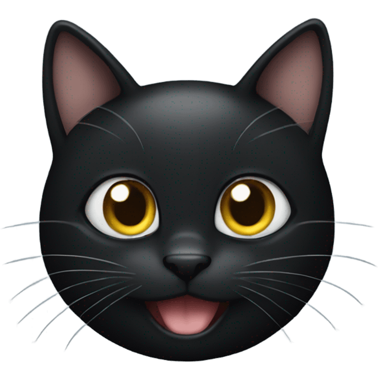 Black cat smiling  emoji