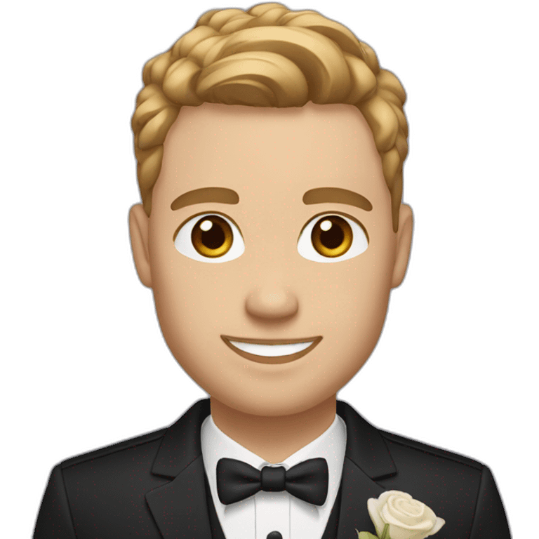 groom with light skin, light brown hair and hazel eyes emoji