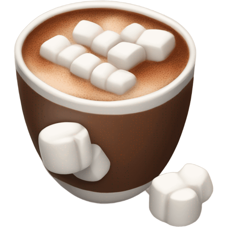 cup of hot chocolate with marshmallows and cinnamon emoji