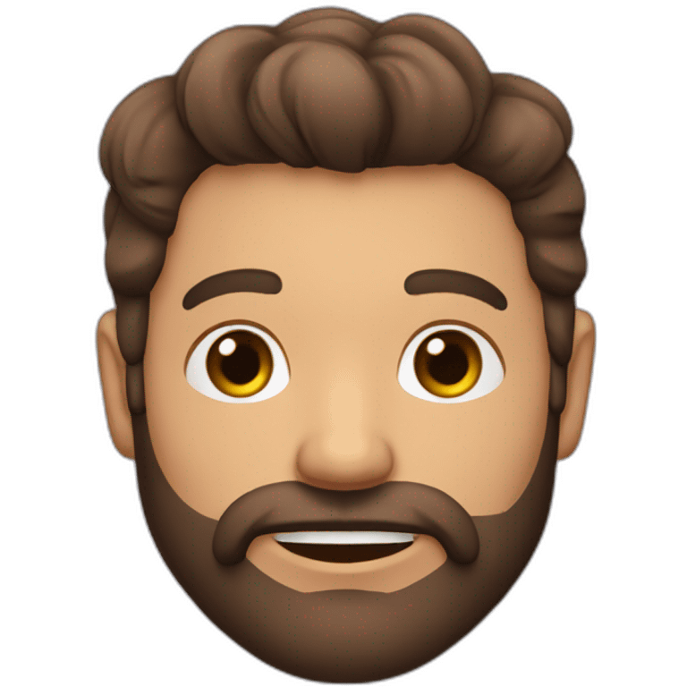 homme chauve avec une barbe brune emoji