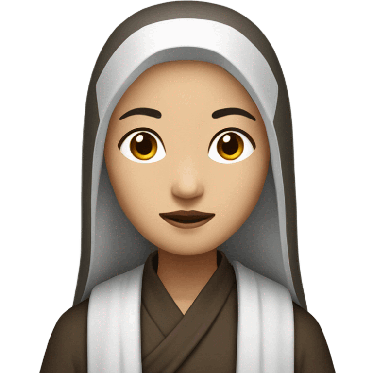 female monk with long straight black hair emoji