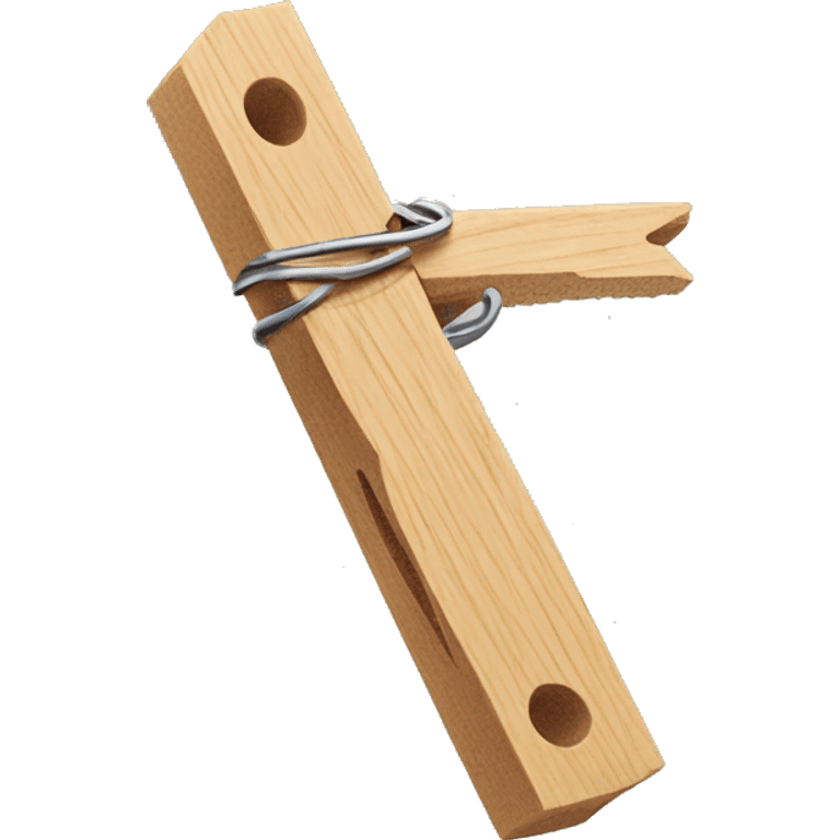 an open wooden clothespin emoji