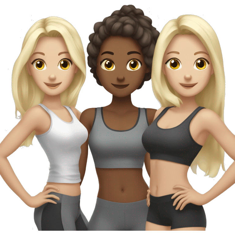 4 fit girls 2 blondes and 2 brunettes  emoji