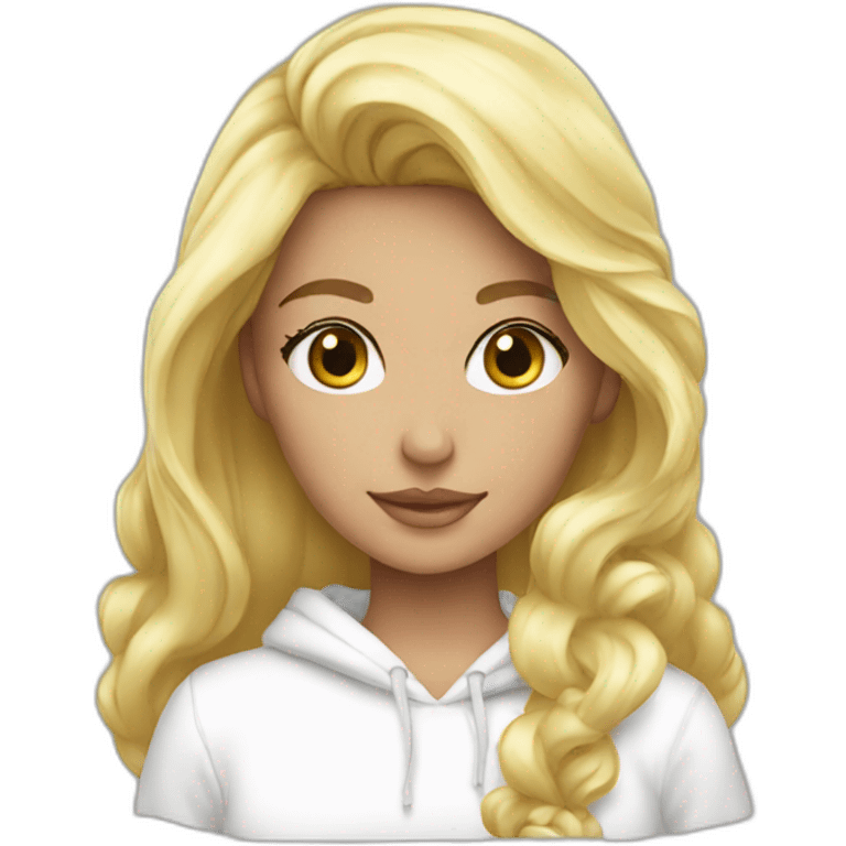 blond princess white hoodie liquid emoji