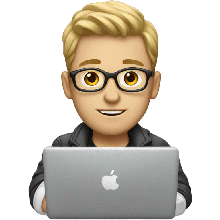 white boy music producer with macbook emoji