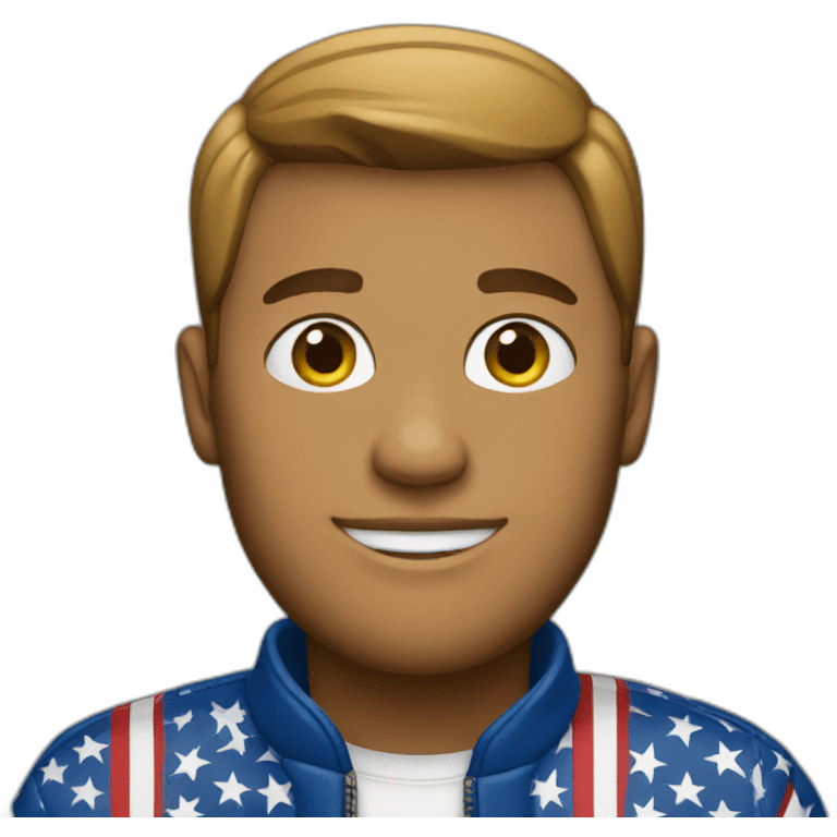 Guy with American flag jacket emoji