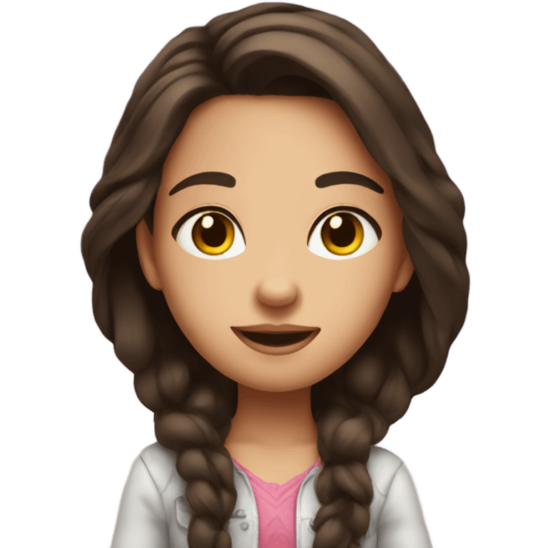 brunette girl cute emoji