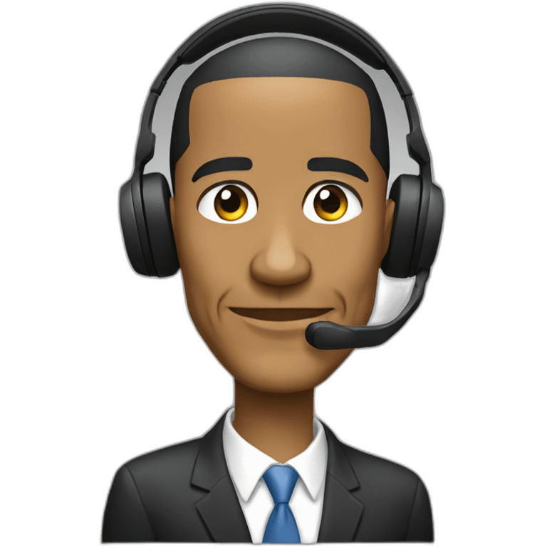 Obama waring gaming headset emoji