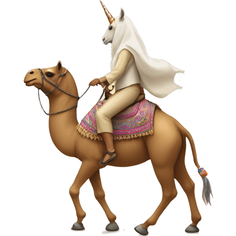 Unicorn riding a camel  emoji