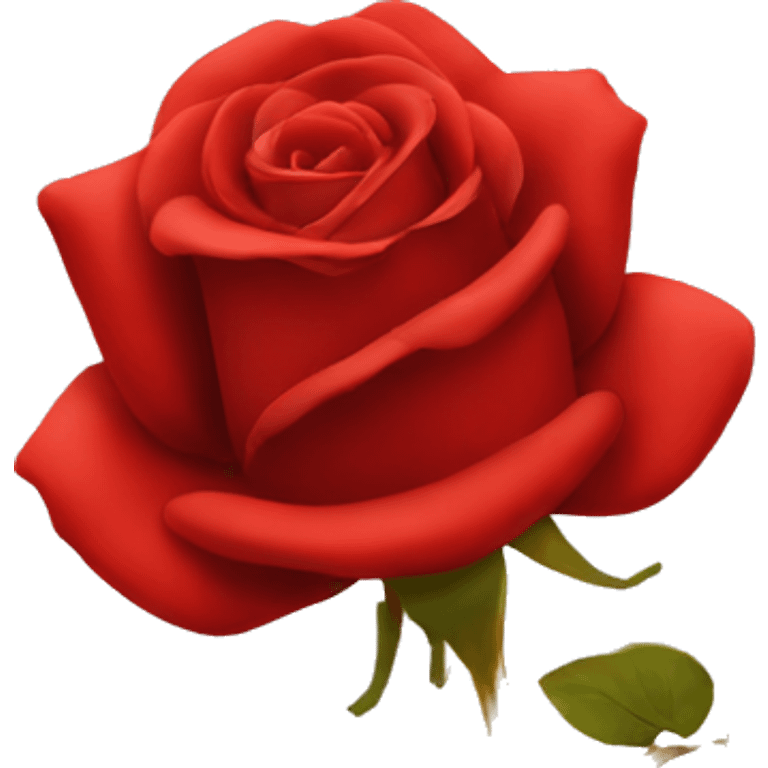 Red rose with gold stem emoji