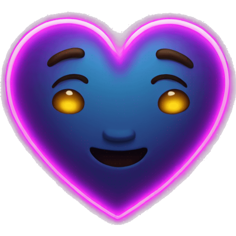 neon glowing heart emoji