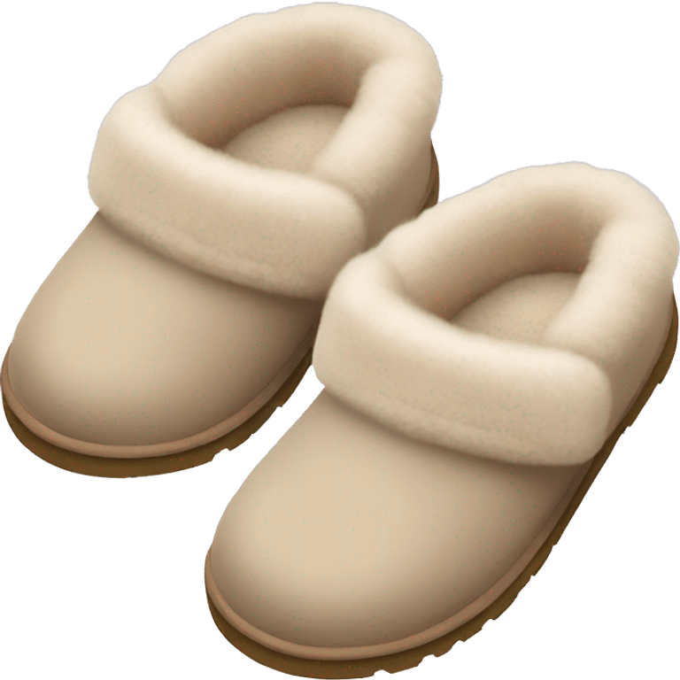 pastel beige cute ugg slippers emoji