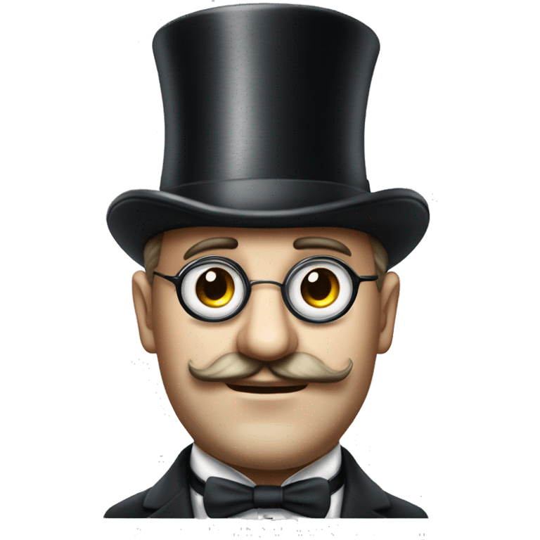 Photorealistic serious British gentleman in a monocle and a top hat emoji