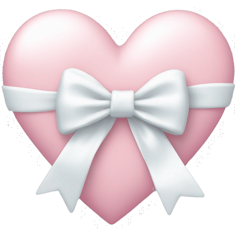 Pastel pink heart with white bow emoji