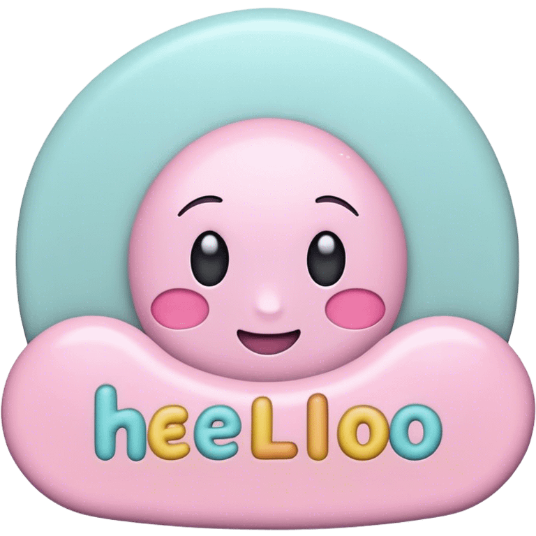 pastel sign say "hello" emoji