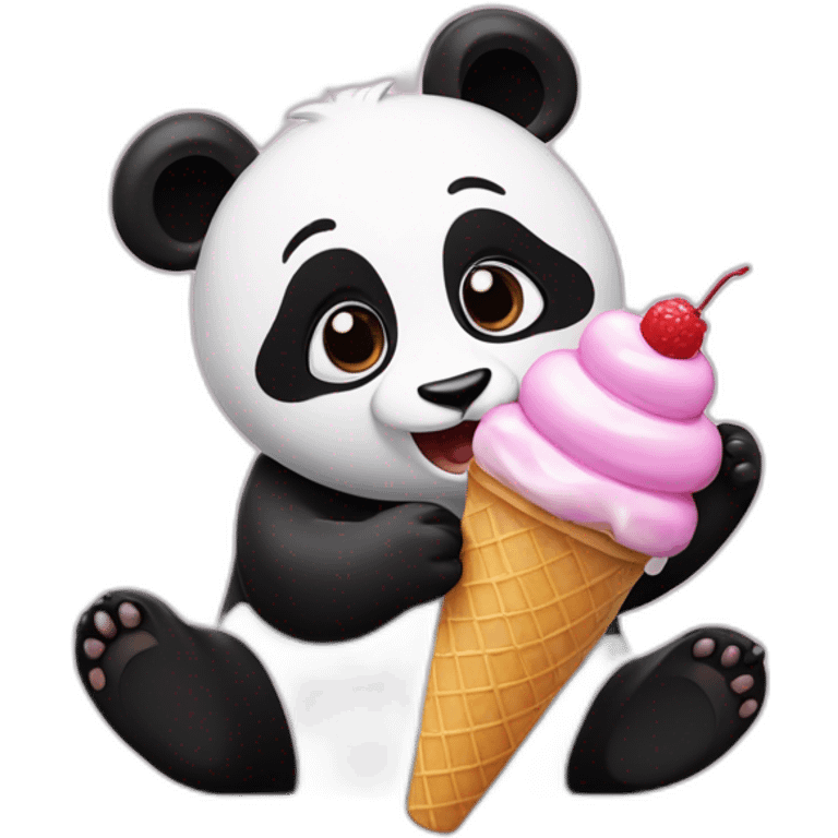 Panda eating ice cream emoji