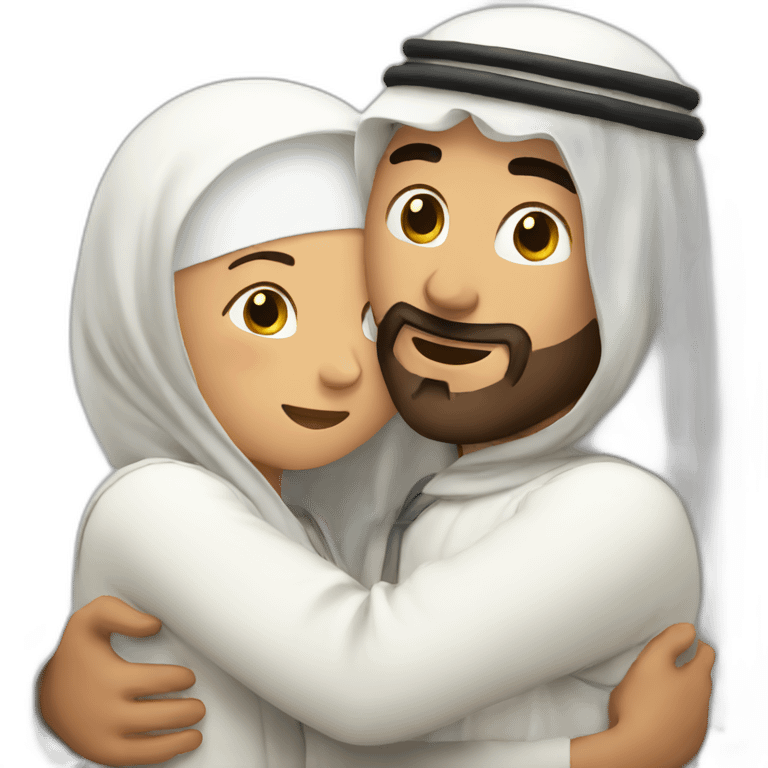 russian hugs arab emoji