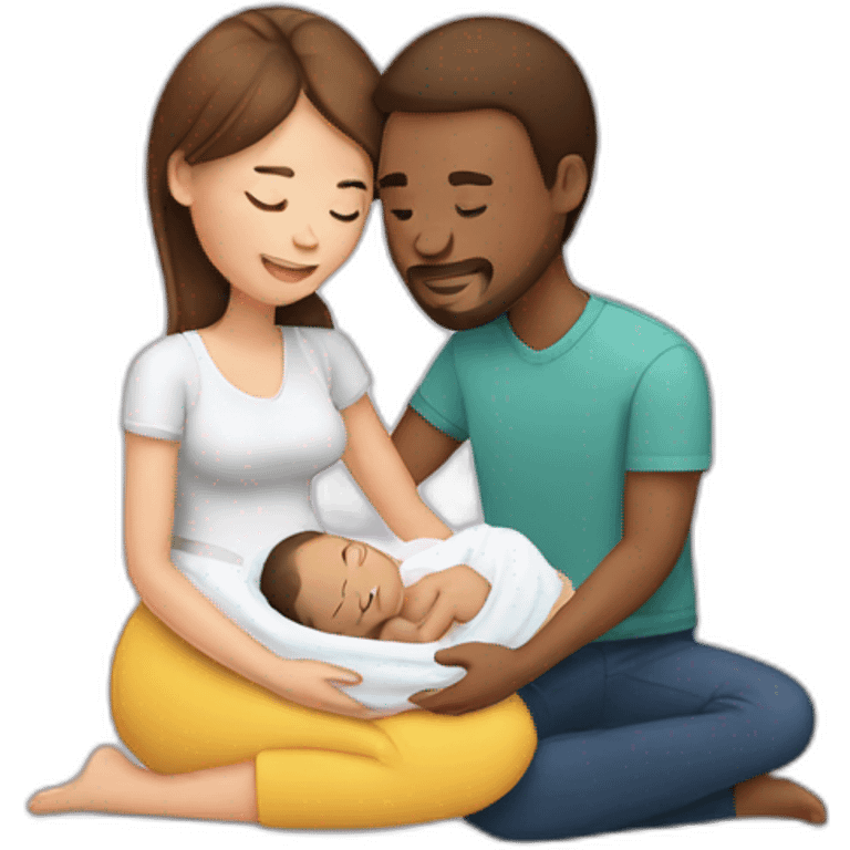 man and woman creating a newborn emoji