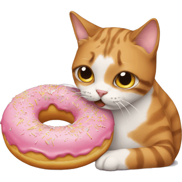 Cat eating a donut emoji