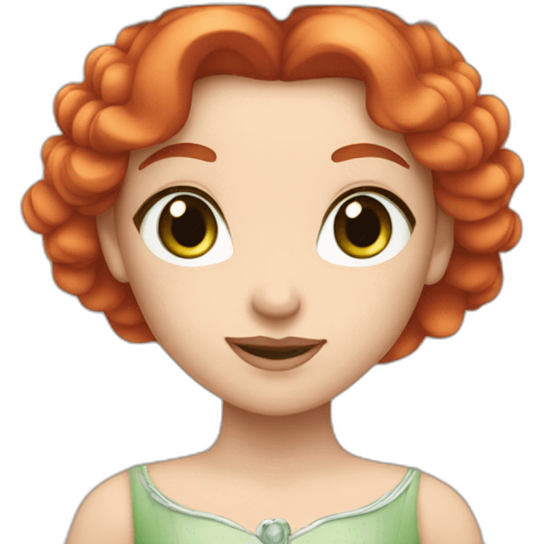 white-skinned red-haired princess with green eyes emoji