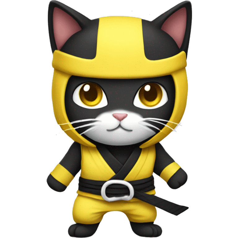 ninja cat in yellow belt emoji