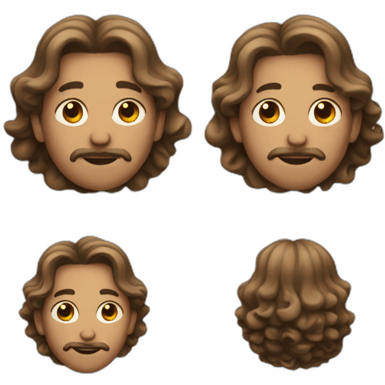 Wavy hair pregnant man emoji