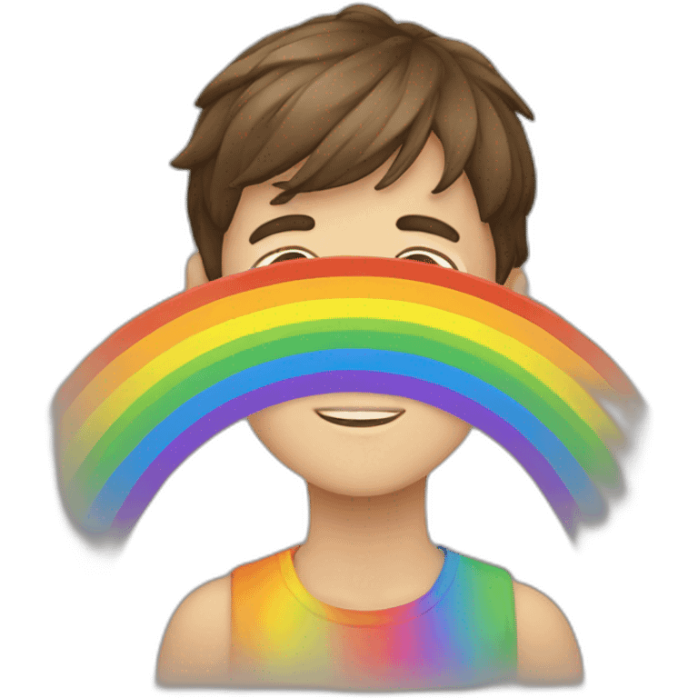 Rainbow with boy emoji