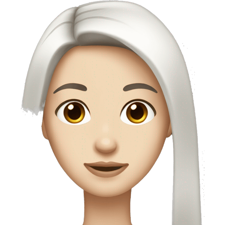 Dark brown hair brown eyes long straight hair white skin woman emoji