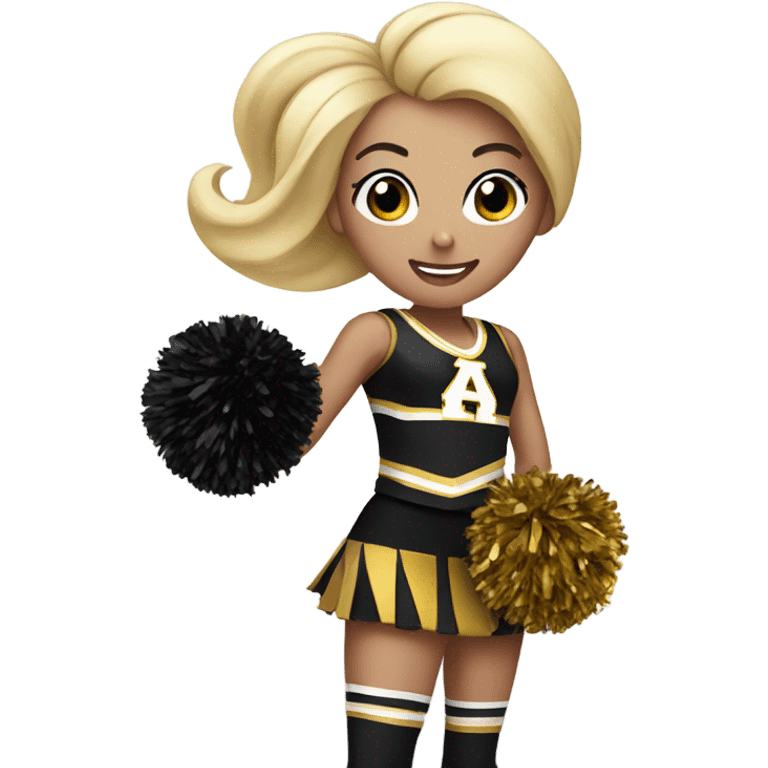 White emoji black and gold cheerleader emoji