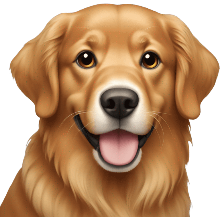 red golden retriever with grey snout emoji