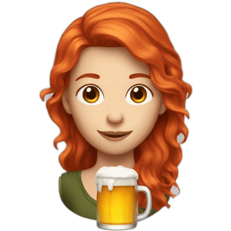 Red hair with a beer  emoji