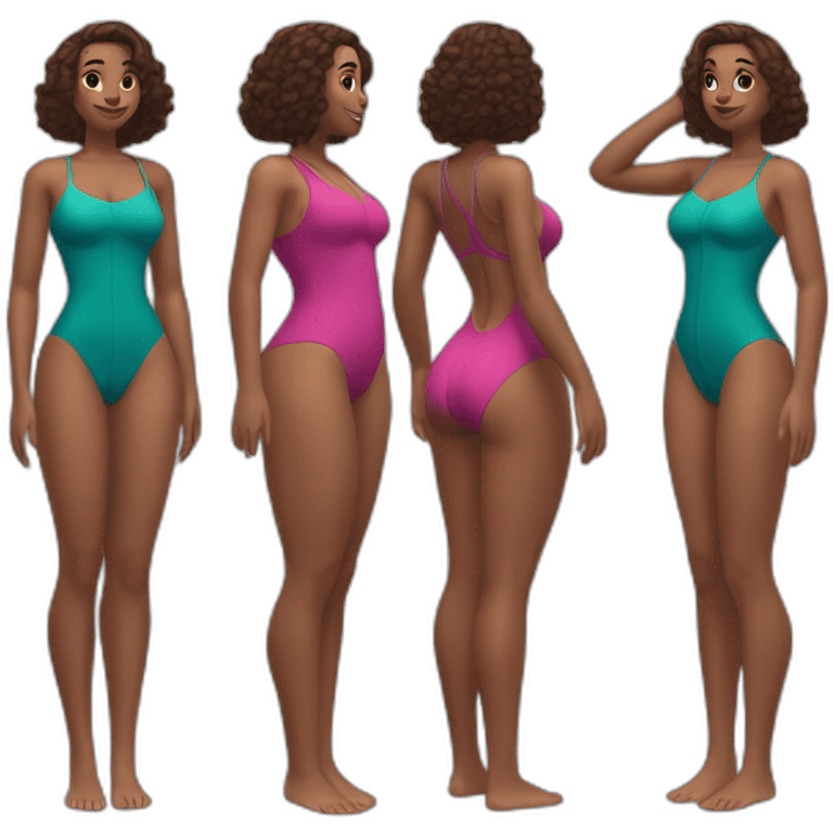 Slim-Thicc woman swimsuit posing (athletic build, perfect body, hourglass figure) emoji