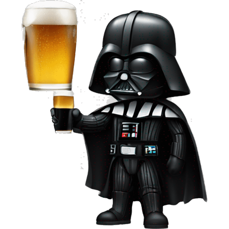 Darth Vader with a beer emoji