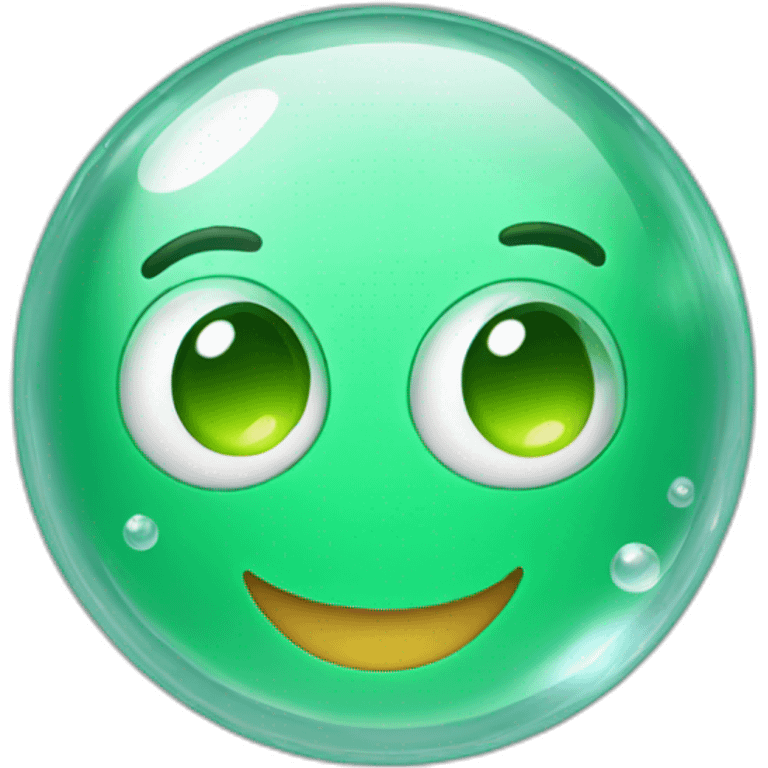 green soap bubble emoticon winks emoji