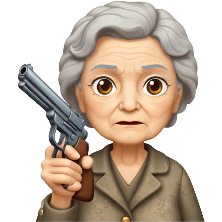 grandma with gun emoji