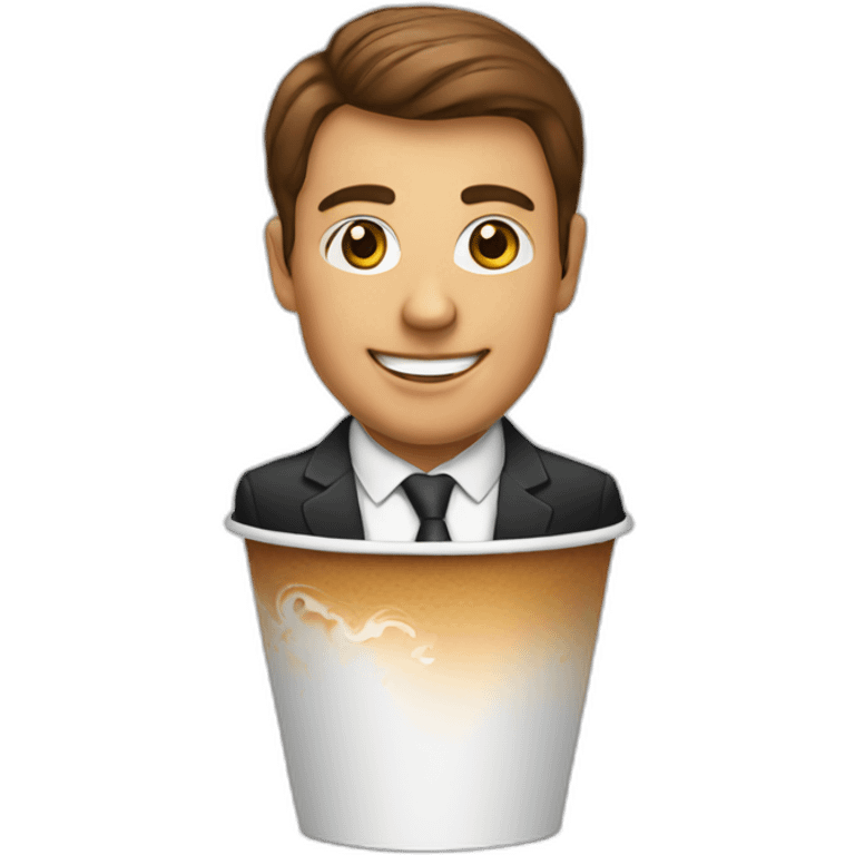 business portrait on a coffee to go cup emoji