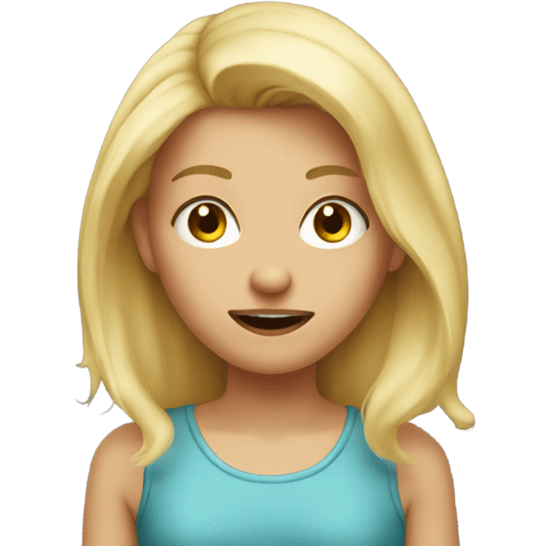 Mad little  blonde girl emoji