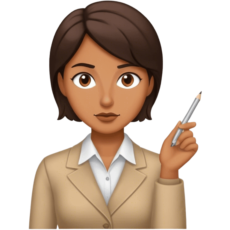 Rude brunette art teacher emoji