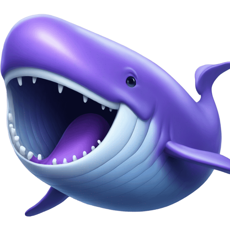 Blue whale purple, open mouth emoji