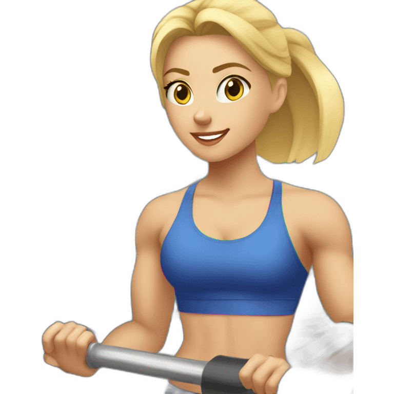 blonde girl training in gym  emoji