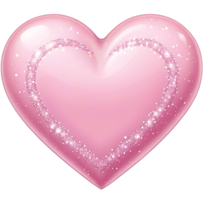 Baby pink love heart with sparkles  emoji