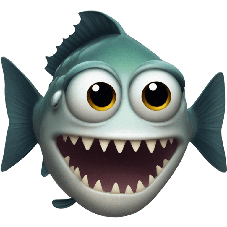 Creepy front facing fish emoji