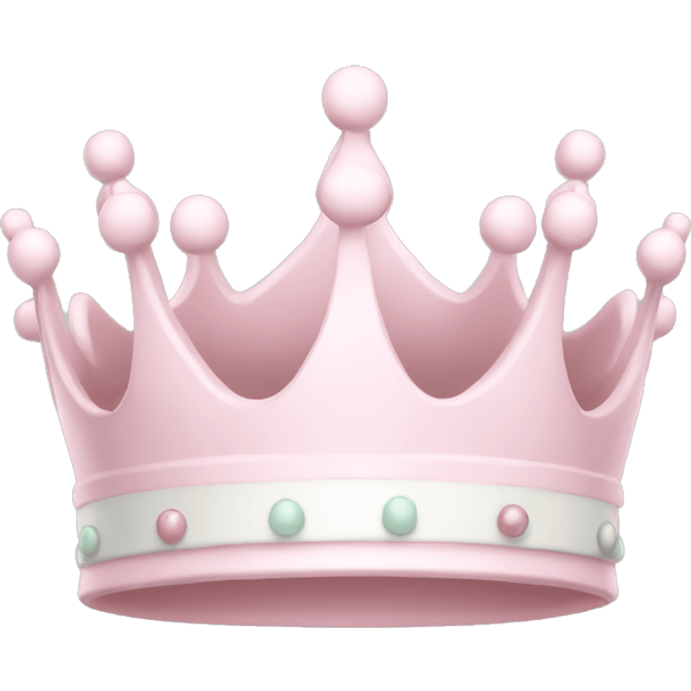 White and pastel pink crown emoji