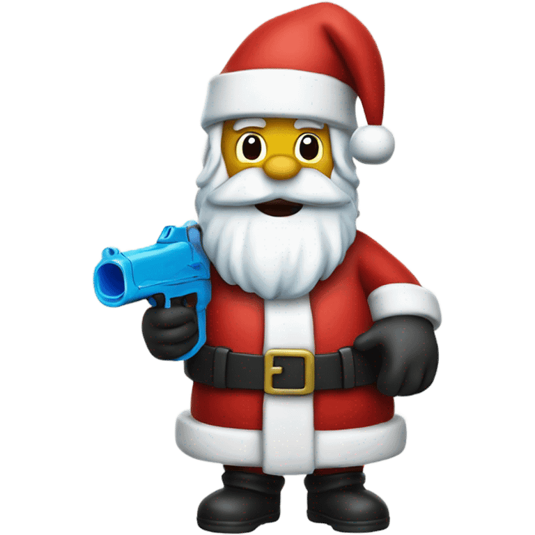 santa holding a water gun emoji