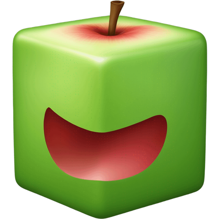 Cube shaped apple emoji