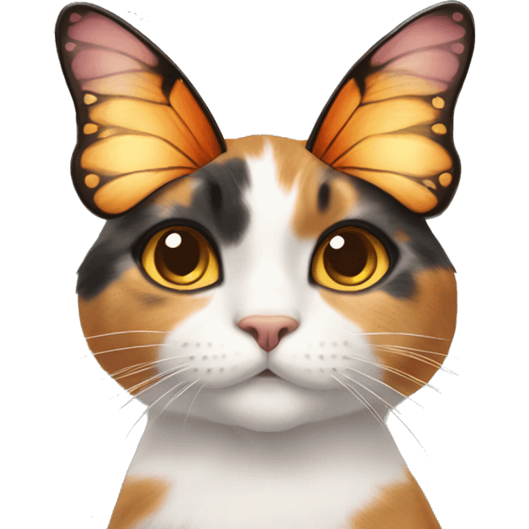 Calico cat with butterfly  emoji