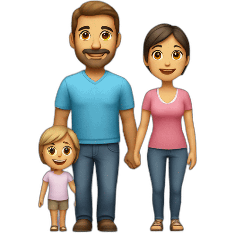 Padre y madre con un hijo emoji