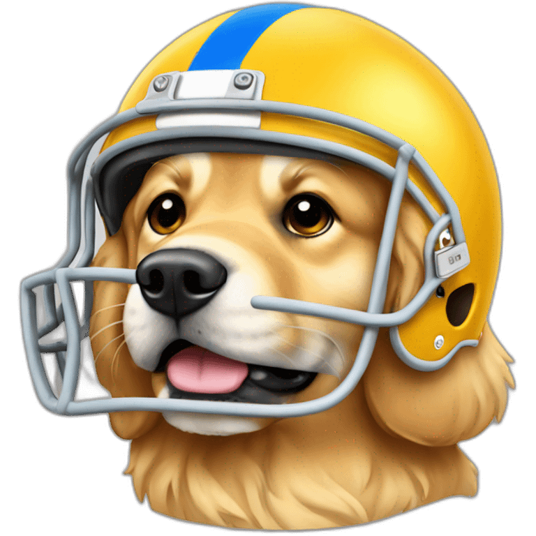 golden retriever with football helmet on emoji