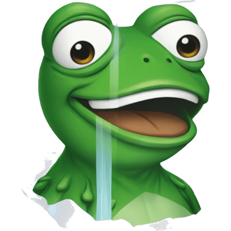 pepe the frog inside on icecube emoji